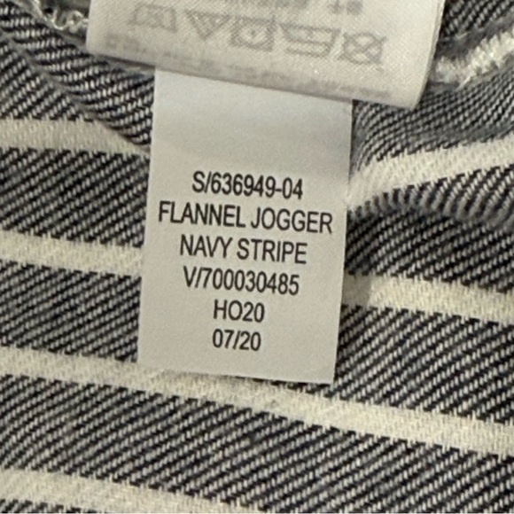 Love By Gap Flannel Joggers Striped Drawstring High Waisted Blue Medium New - Picture 8 of 10